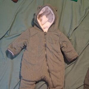 Cozy Green Hooded Kids One Piece